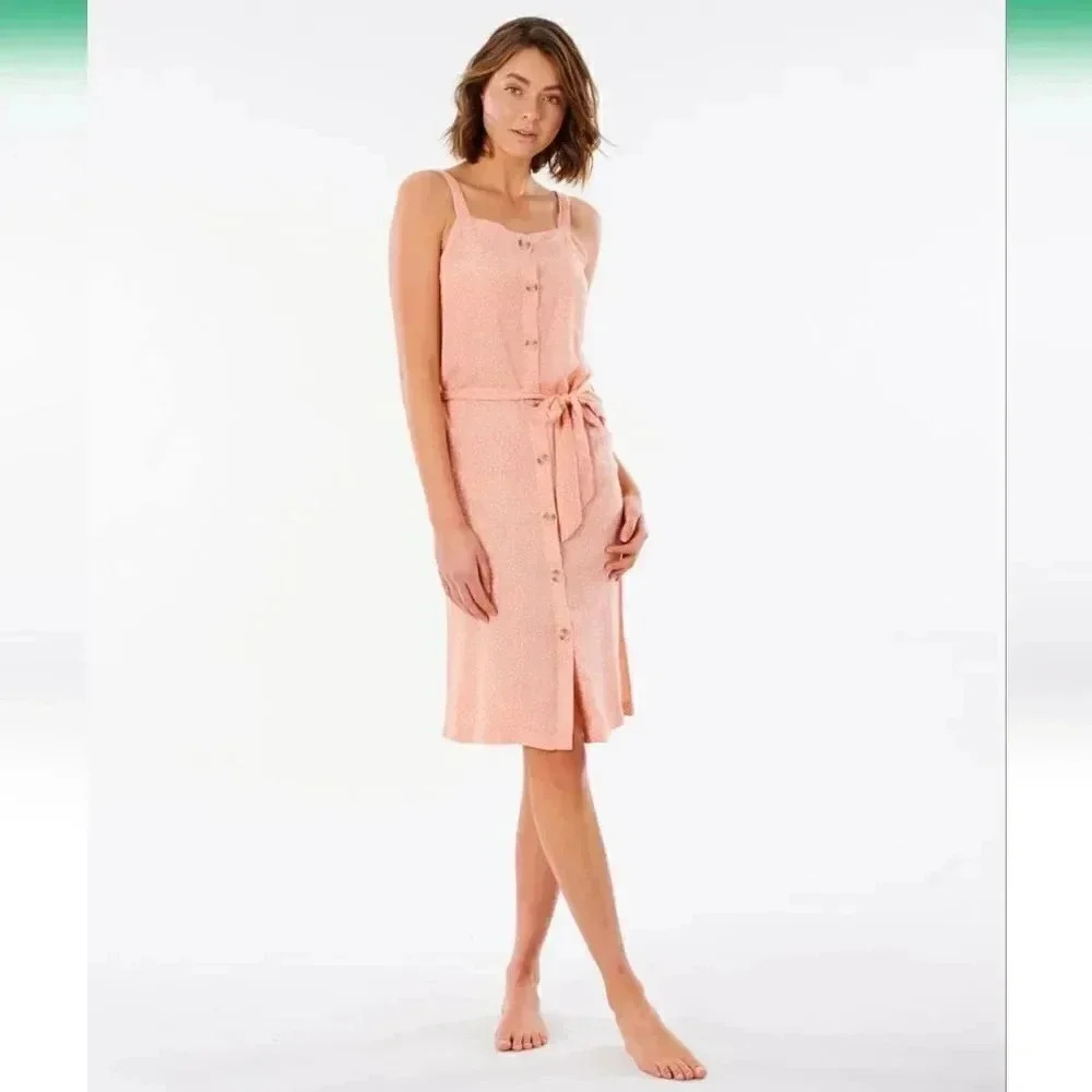 RIPCURL  Tallows Spot Midi Dress Coral